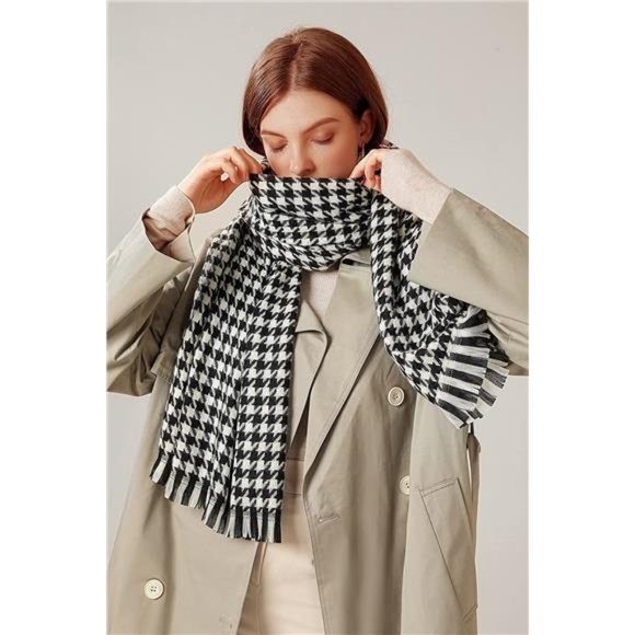 2021 autumn and winter scarf classic fringed plaid scarf warmth soft thic